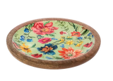 Round Floral Pattern Tidbit Tray Cozy Pines