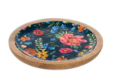 Round Floral Pattern Tidbit Tray Cozy Pines