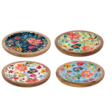 Round Floral Pattern Tidbit Tray Cozy Pines