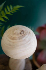 SET OF THREE NATURAL WOODEN MUSHROOMS Kalalou