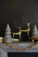 SET OF TWO ANTIQUE GOLD METAL CHRISTMAS DEER Kalalou