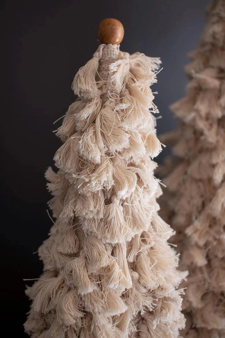 SET OF TWO COTTON TASSEL CHRISTMAS TREE Kalalou