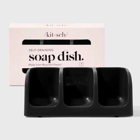 Self-Draining Soap Dish - Black Cozy Pines