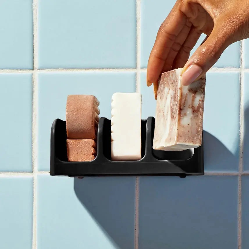 Self-Draining Soap Dish - Black Cozy Pines