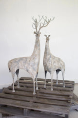 Set Of 2 Metal Deer Large 19" X 24" X 46"T Kalalou