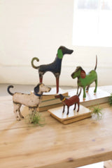 Set Of Four Recycled Metal Dogs Kalalou