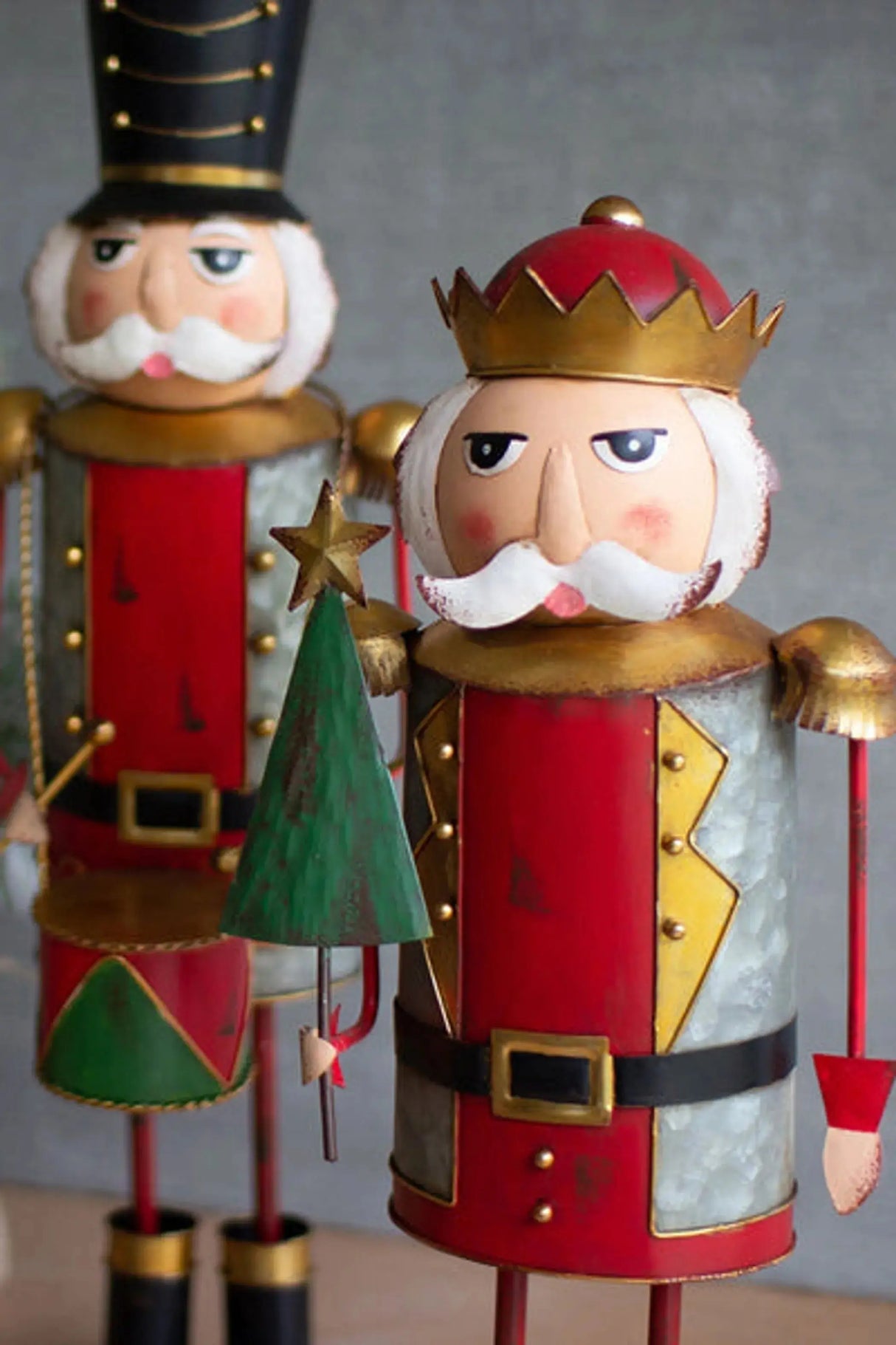 Set Of Three Painted Metal Nutcrackers - One Each Design Kalalou