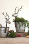 Set Of Two Metal Deer Planters Kalalou