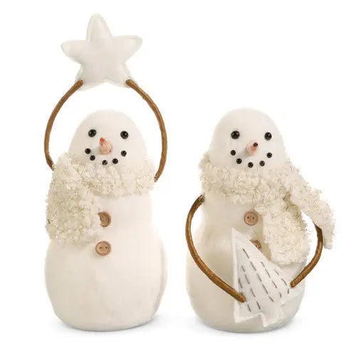 Sherpa Scarf Snowman Ornament Cozy Pines