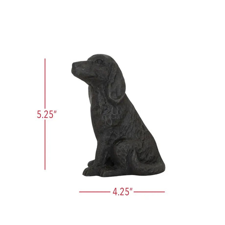 Sitting Dog Decorative Accent Black Cast Iron Cozy Pines