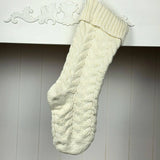 Solid Cable Knit Christmas Stocking Embroidery Blank Holiday Blanks