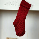 Solid Cable Knit Christmas Stocking Embroidery Blank Holiday Blanks