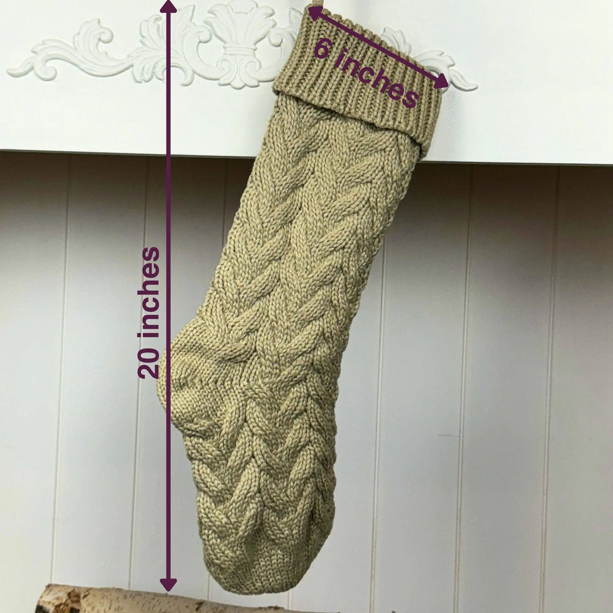 Solid Cable Knit Christmas Stocking Embroidery Blank Holiday Blanks