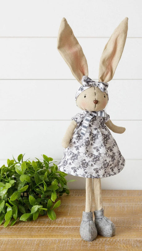 Standing Bunny - Black And White Floral Dress (PC) Audrey's