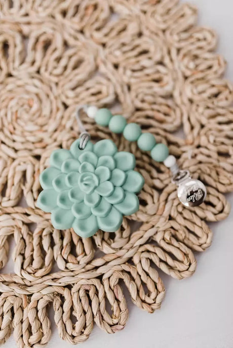 Succulent Teether and Clip Set Golden Baby