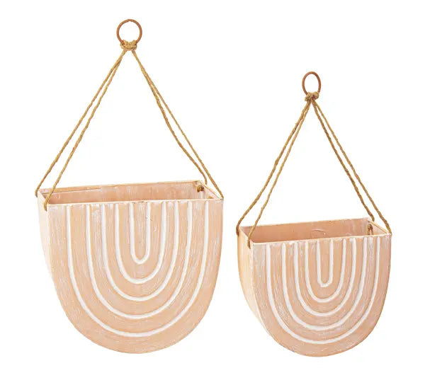 Terracotta Mod Rainbow Hanging Planter Set Cozy Pines