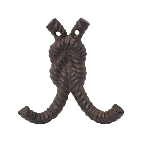 Vintage Cast Iron Rope Wall Hooks- Decorative Wall Hanging Hooks for Coat Towel Keys- Antique Brass Finish- Set of 3 Paris Loft Inc