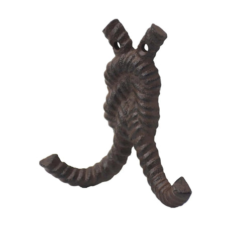 Vintage Cast Iron Rope Wall Hooks- Decorative Wall Hanging Hooks for Coat Towel Keys- Antique Brass Finish- Set of 3 Paris Loft Inc