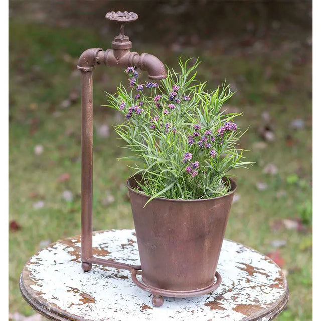 Water Spigot Tabletop Planter Cozy Pines