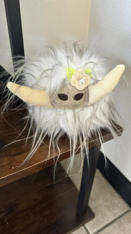 White Highland Cow Plushie Cozy Pines