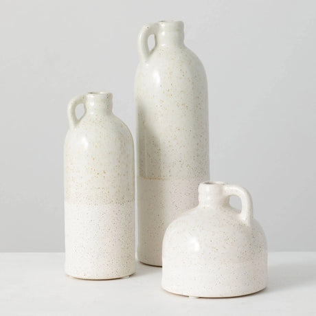 White Speckled Jug Vase Cozy Pines