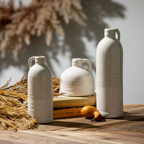 White Speckled Jug Vase Cozy Pines