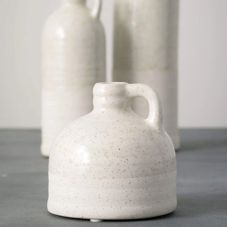 White Speckled Jug Vase Cozy Pines