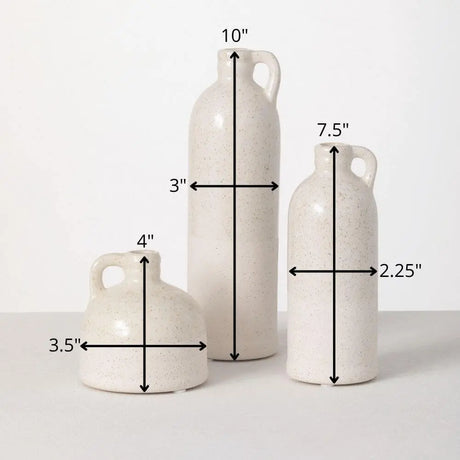White Speckled Jug Vase Cozy Pines