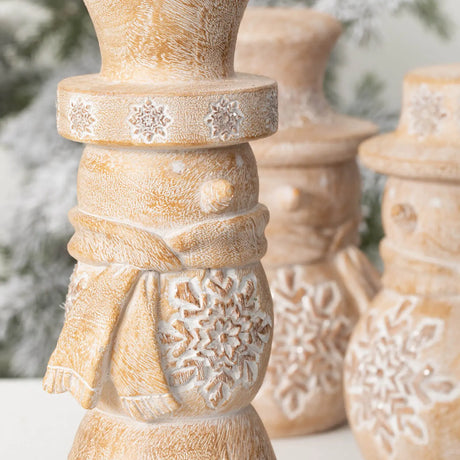 Whitewashed Snowman Cozy Pines